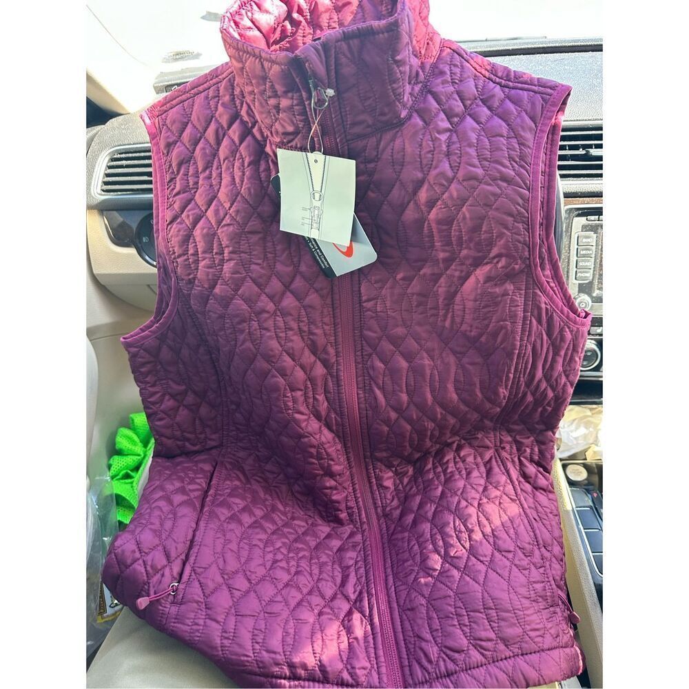 NWT Lands’ End Women’s Primaloft Packable Vest Dark Magenta Pink Sz M